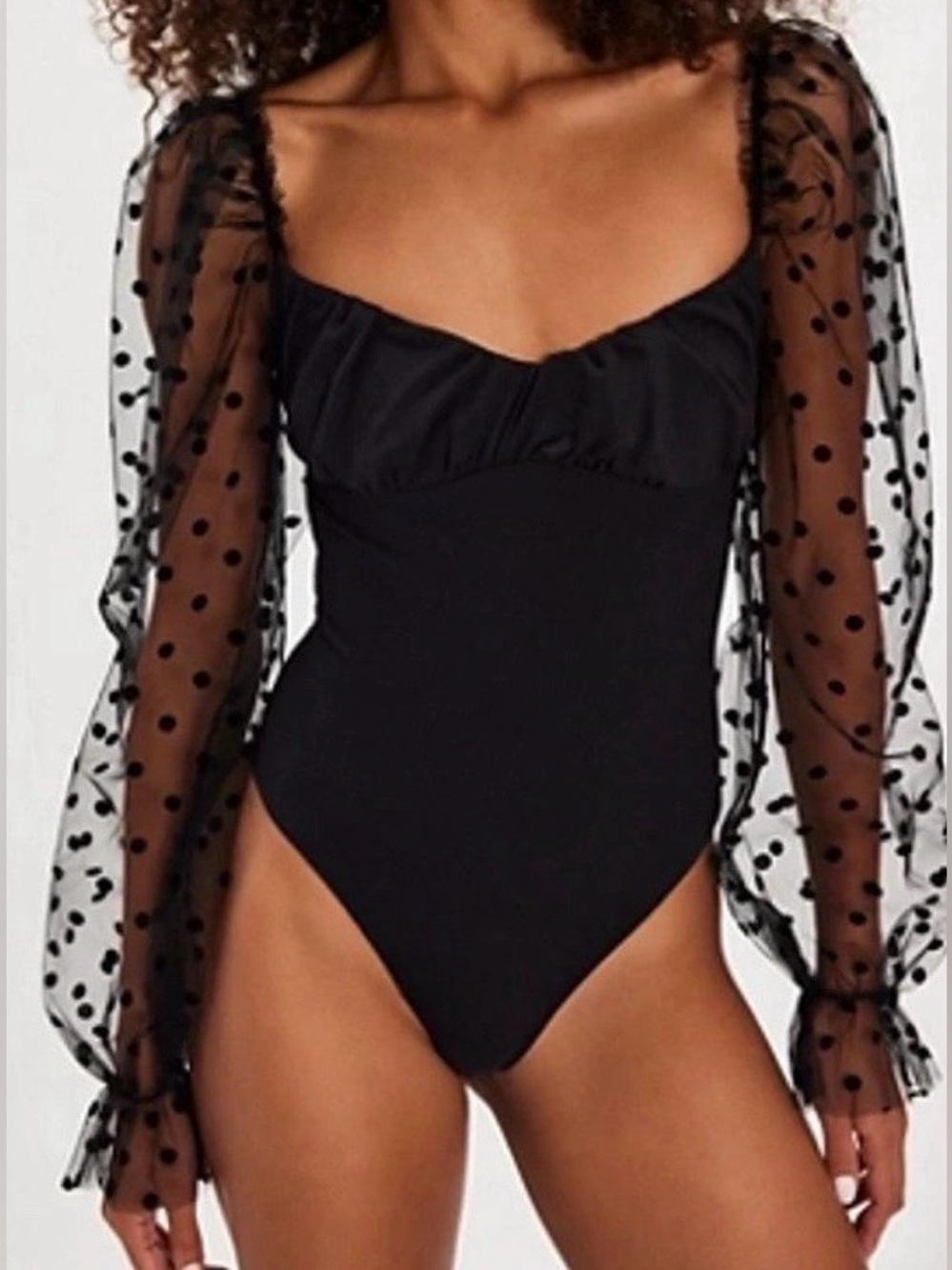 NWT Free People Molly At Midnight Bodysuit, Black - Picture 1 of 16